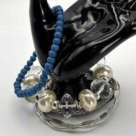 Blue & Silver Pearl Bracelet Bundle - Picture 1 of 3